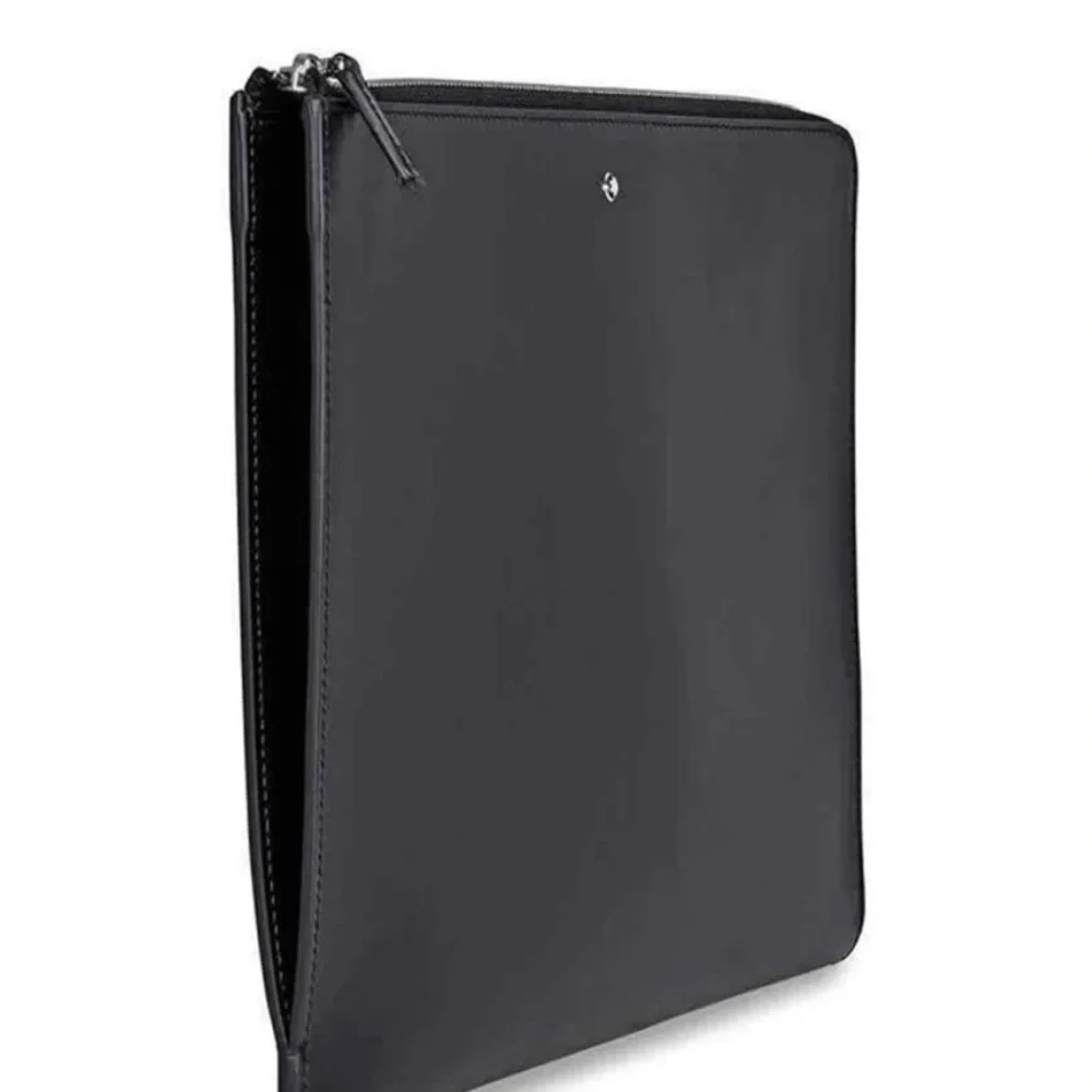 Montblanc Meisterstuck Black Leather Portfolio/Document Case, Zipper, MB114519